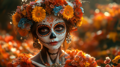 Colorful Calavera Catrina Portrait