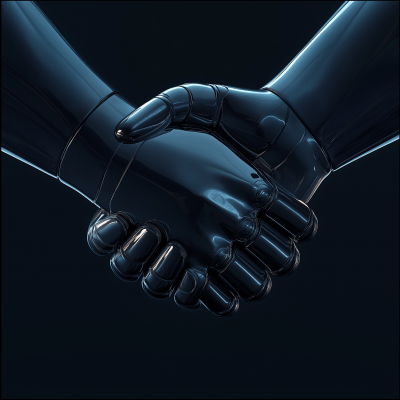 Futuristic Handshake Symbol