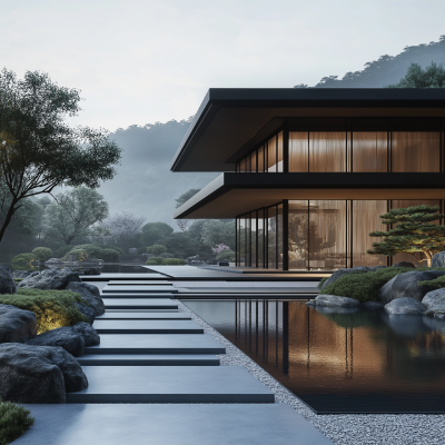 Luxurious Minimalist Mansion in the Mist