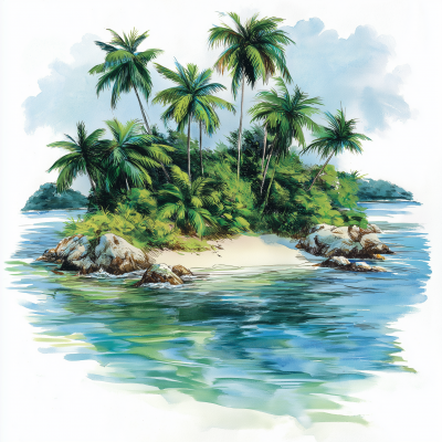 Tropical Island Clipart