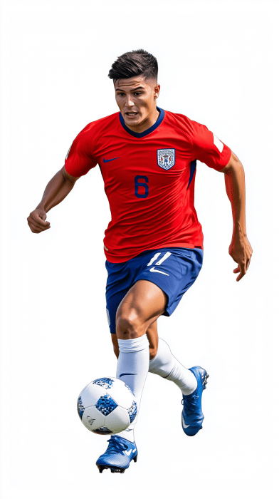 Chilean Soccer Player in Motion