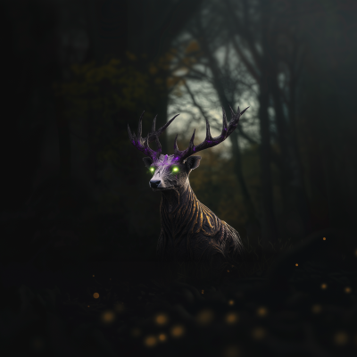 Gothic Creature with Purple Stag