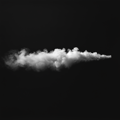 Steam Plume on Black Background