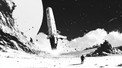 Futuristic Vertical Space Ship