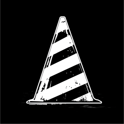 Warning Icon in Black and White