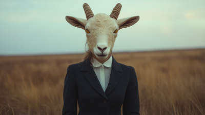 Woman in Goat Mask