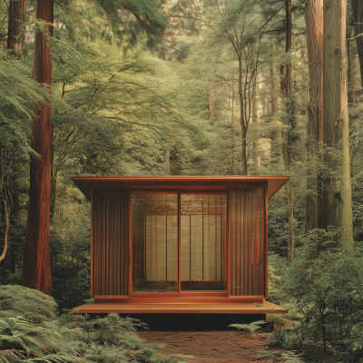 Traditional Japanese Cabin in the Woods