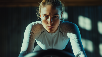 Woman Riding Bike in Gym