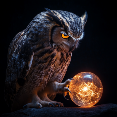 Wise Owl with Crystal Ball