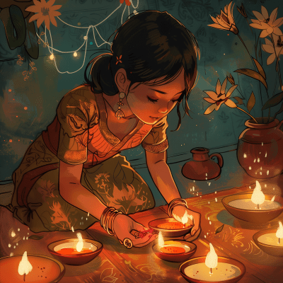 Aesthetic Deepawali Greeting