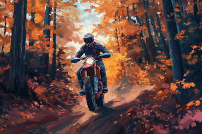 Motorcycle Adventure in the Forest