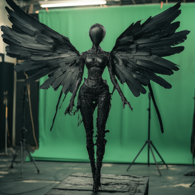 Damaged Female Puppet with Wings
