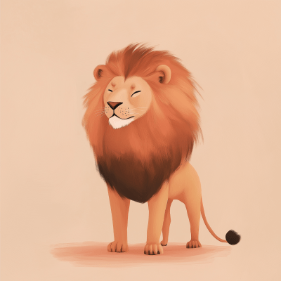 Muted Lion Painting