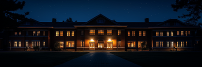 South African Boarding School at Night