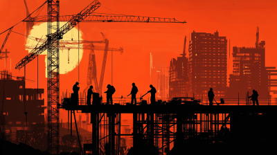 Silhouettes of Construction Team