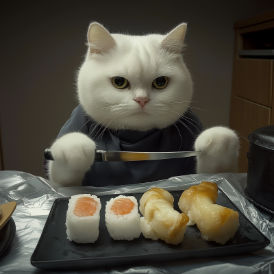 Scottish Cat Sushi Chef