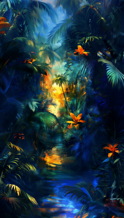 Vibrant Jungle Landscape