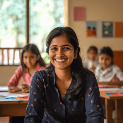 Happy Indian School Teacher