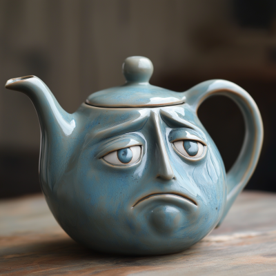 Depressed Blue Teapot