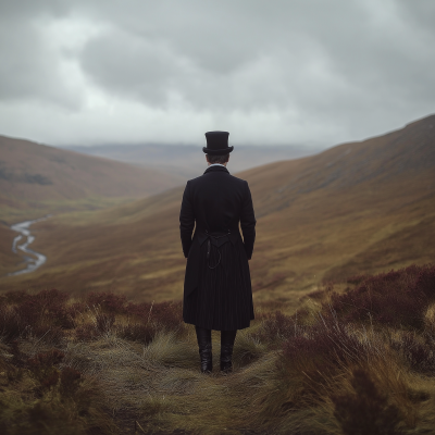 Victorian Gentleman on Scottish Hill