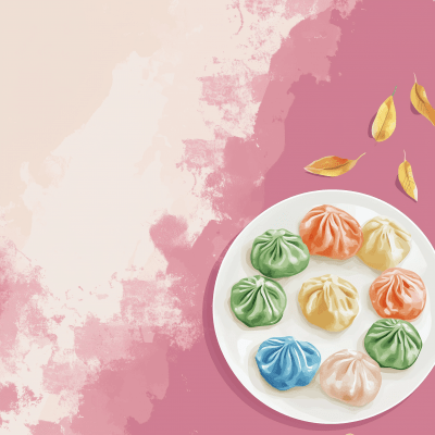 Colorful Dumpling Party Invitation