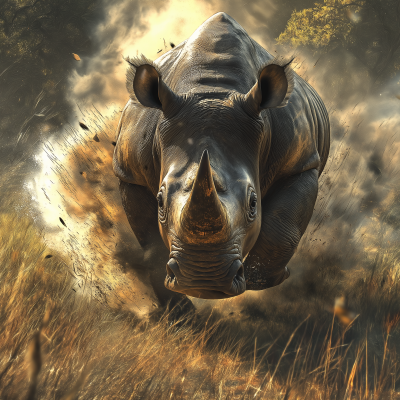 Charging Rhino in 3D