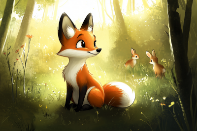 Curious Fox in the Forest