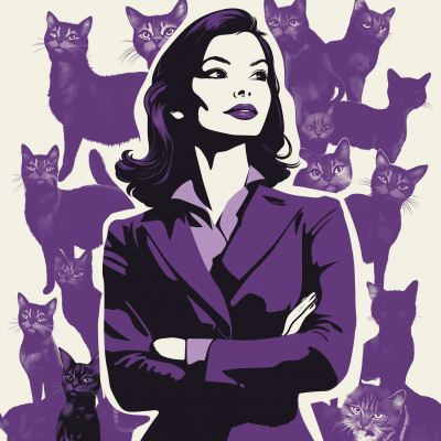 Business Woman with Cats