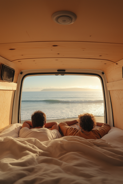 Relaxing in a Campervan