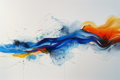 Abstract Blue Line Sketch