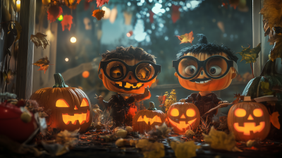 Stylized Halloween Toy Scene