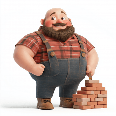 Chubby Lumberjack Character