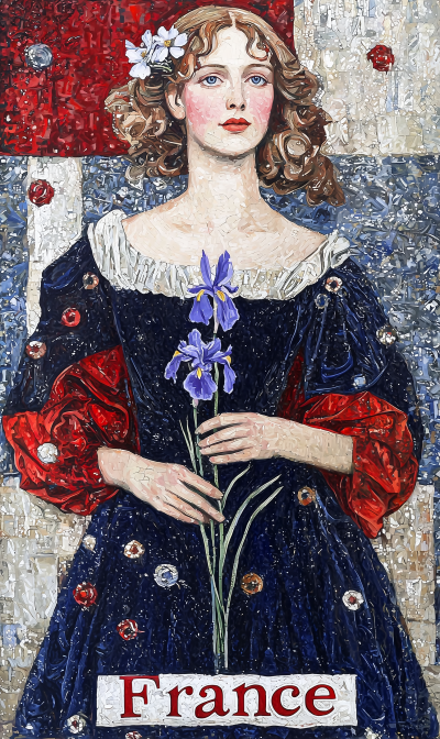 French Woman in Navy Blue