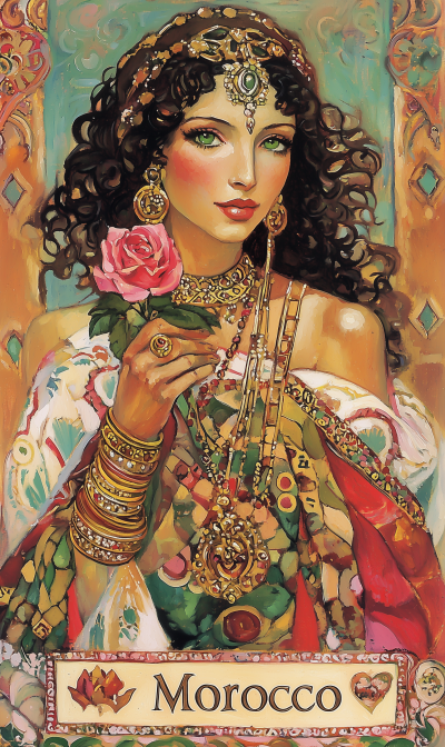 Moroccan Woman in Scarlet