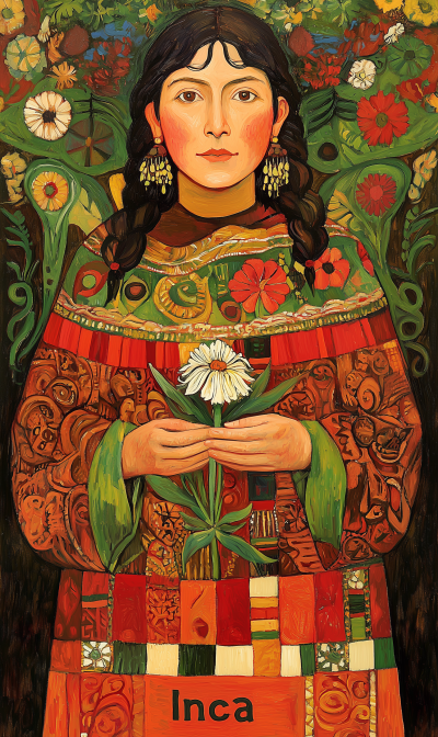 Incan Woman in Red