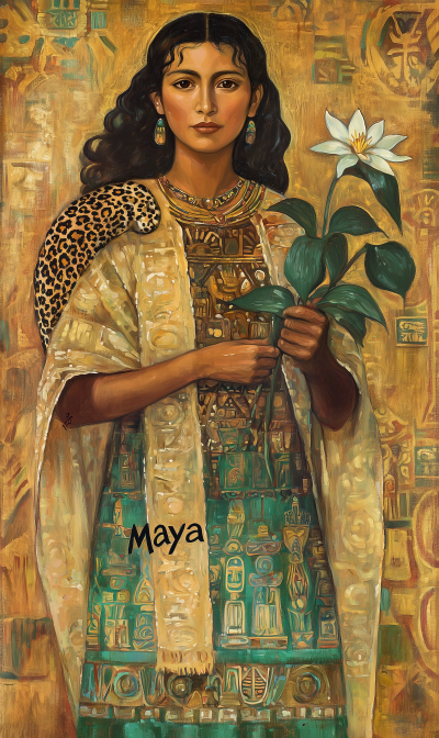 Mayan Woman in Gold