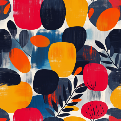 Vibrant Nature-Inspired Textile Pattern