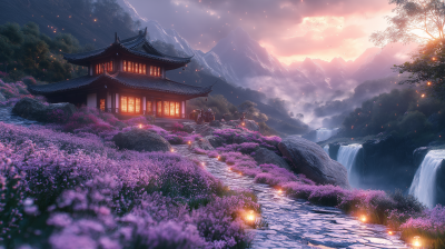 Spring Tea House in the Mountains