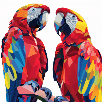 Colorful Parrots Illustration