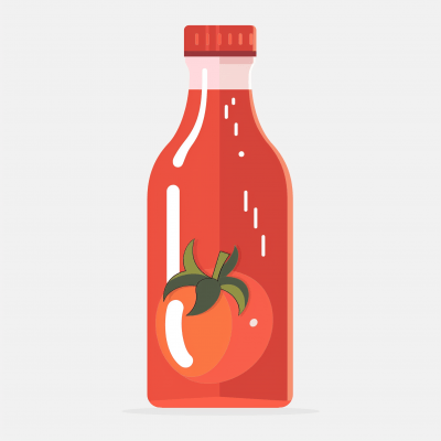 Tomato Ketchup Bottle Illustration