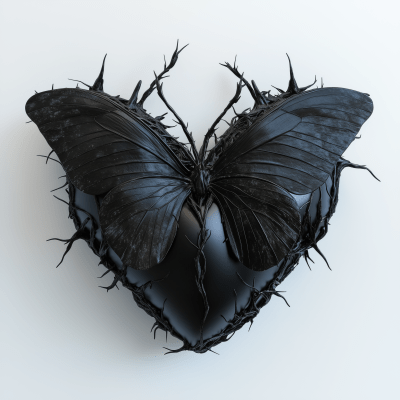 Black Heart with Thorns