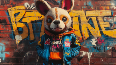 Vibrant Street Art Bear