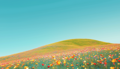 Flower Fields Under Clear Sky