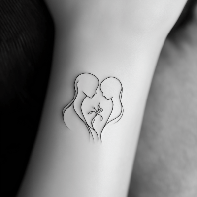 Mother Daughter Tattoo Design