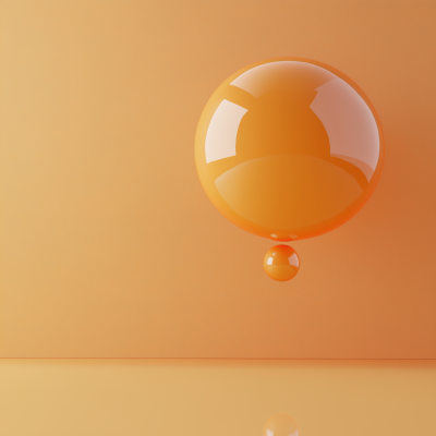 Orange Bubble on Background