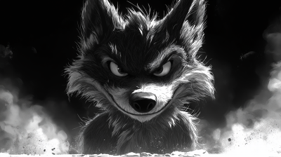 Black Bad Wolf Cartoon