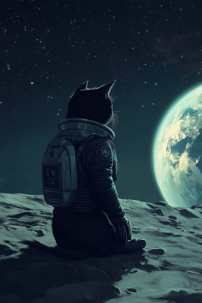 Futuristic Cat Astronaut