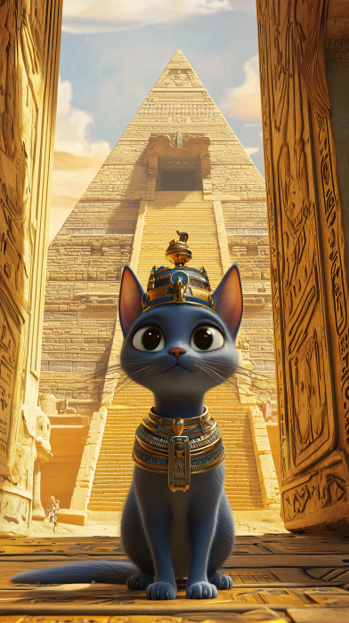 Cat Pharaoh in the Desert