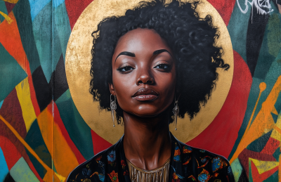 Mural of a Woman Saint
