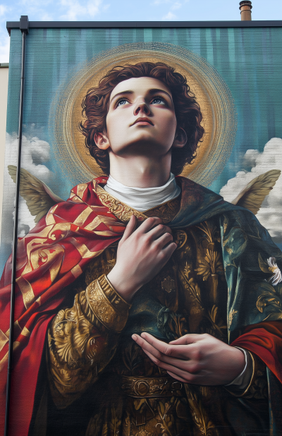 Modern Heavyset Saint Mural